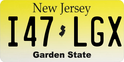 NJ license plate I47LGX