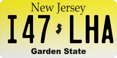 NJ license plate I47LHA