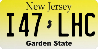 NJ license plate I47LHC