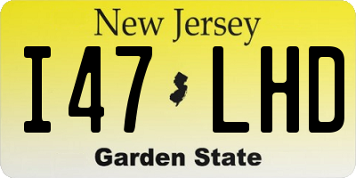 NJ license plate I47LHD