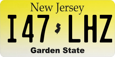 NJ license plate I47LHZ