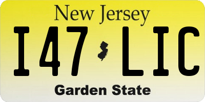 NJ license plate I47LIC