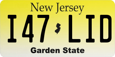 NJ license plate I47LID
