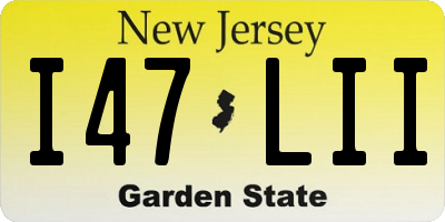 NJ license plate I47LII