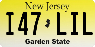 NJ license plate I47LIL