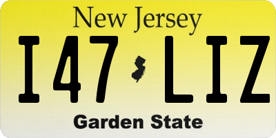 NJ license plate I47LIZ