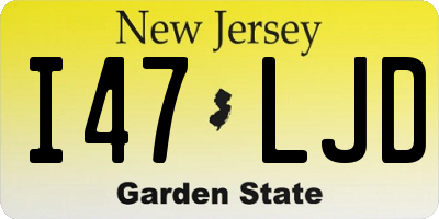 NJ license plate I47LJD