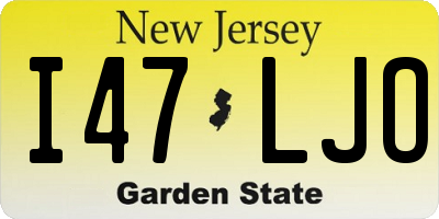 NJ license plate I47LJO