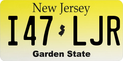 NJ license plate I47LJR