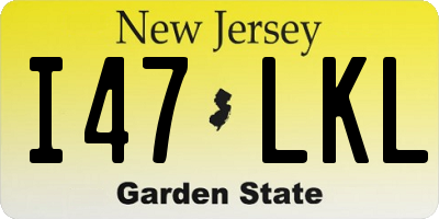 NJ license plate I47LKL