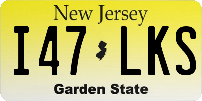 NJ license plate I47LKS