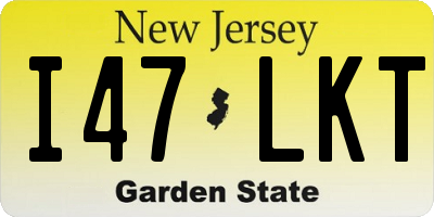 NJ license plate I47LKT