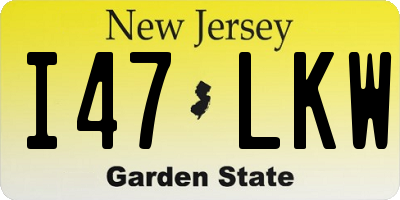 NJ license plate I47LKW