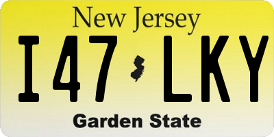 NJ license plate I47LKY