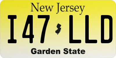 NJ license plate I47LLD