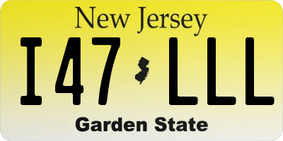 NJ license plate I47LLL