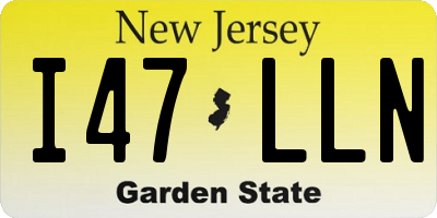 NJ license plate I47LLN
