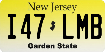 NJ license plate I47LMB