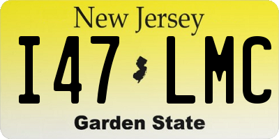 NJ license plate I47LMC
