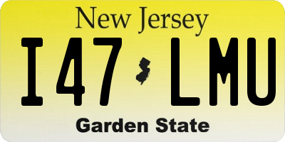 NJ license plate I47LMU