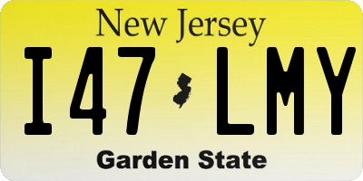NJ license plate I47LMY