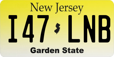 NJ license plate I47LNB