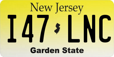 NJ license plate I47LNC