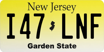 NJ license plate I47LNF