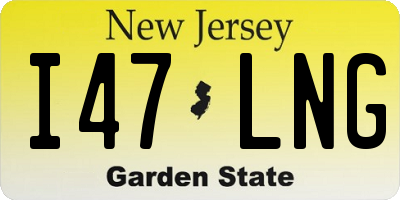 NJ license plate I47LNG
