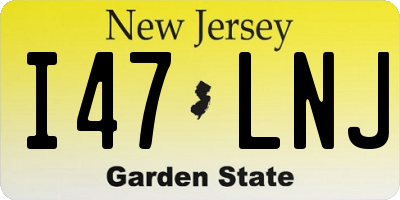 NJ license plate I47LNJ