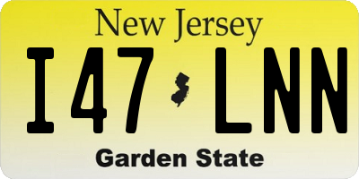 NJ license plate I47LNN