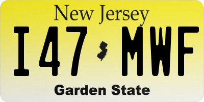 NJ license plate I47MWF