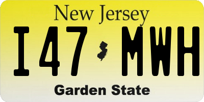 NJ license plate I47MWH