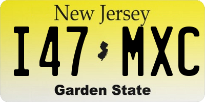 NJ license plate I47MXC