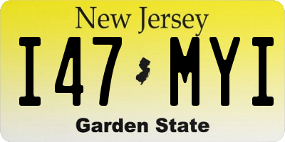 NJ license plate I47MYI