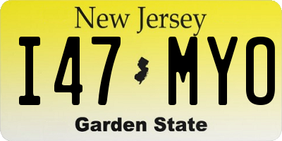 NJ license plate I47MYO