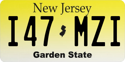 NJ license plate I47MZI