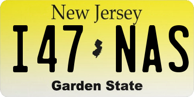 NJ license plate I47NAS