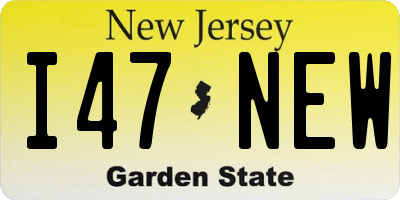 NJ license plate I47NEW
