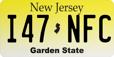 NJ license plate I47NFC