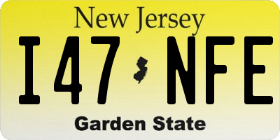 NJ license plate I47NFE