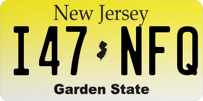 NJ license plate I47NFQ