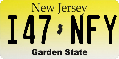 NJ license plate I47NFY