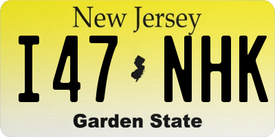 NJ license plate I47NHK