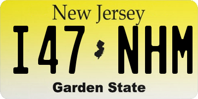 NJ license plate I47NHM