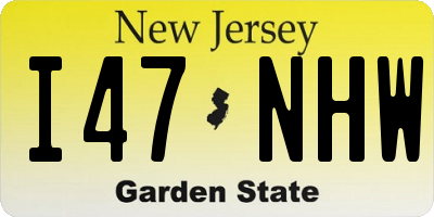 NJ license plate I47NHW