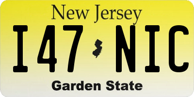 NJ license plate I47NIC