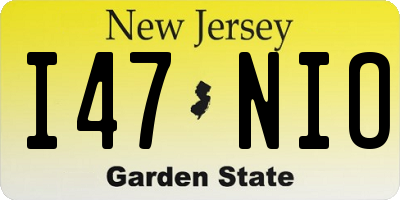 NJ license plate I47NIO