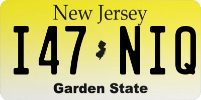 NJ license plate I47NIQ