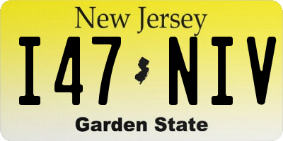 NJ license plate I47NIV